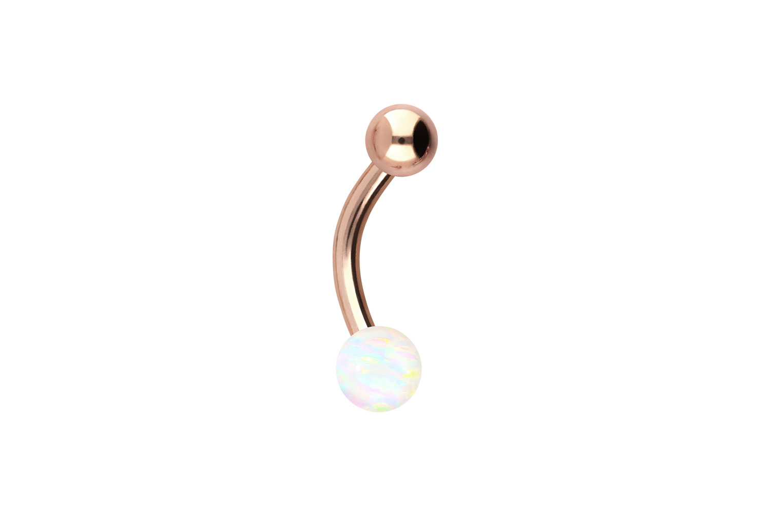 Titan Mini Bananabell Piercing SYNTHETISCHER OPAL + TITAN-KUGEL
